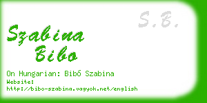 szabina bibo business card