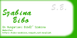 szabina bibo business card